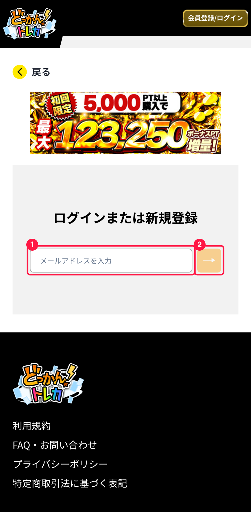 STEP2 メールアドレスを入力して登録